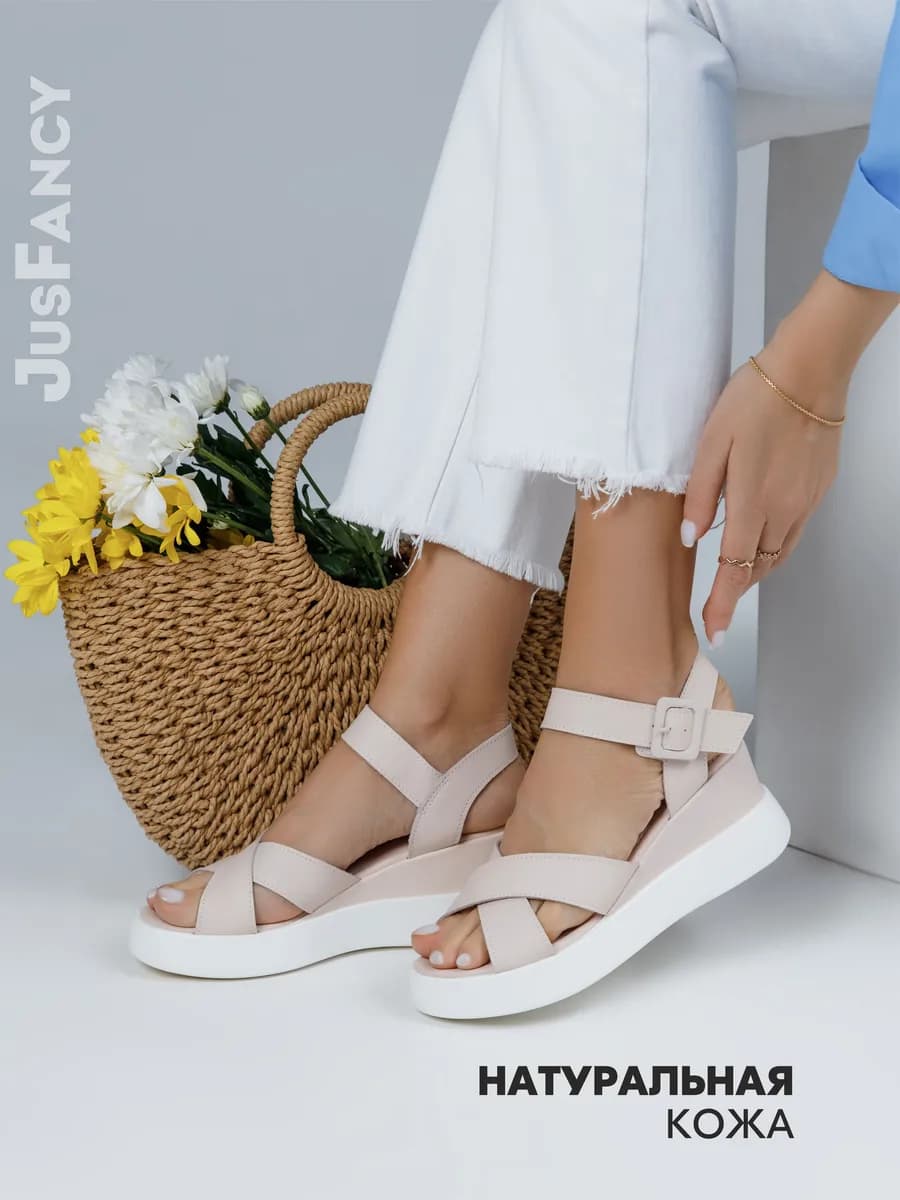 Розовые босоножки женские на платформе натуральная кожа