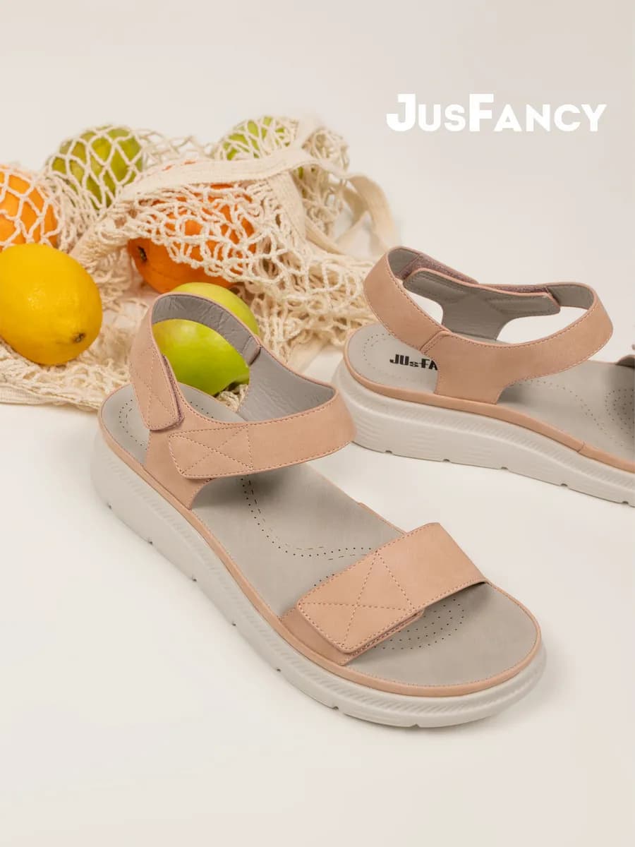 Босоножки бежевые женские сандалии на платформе