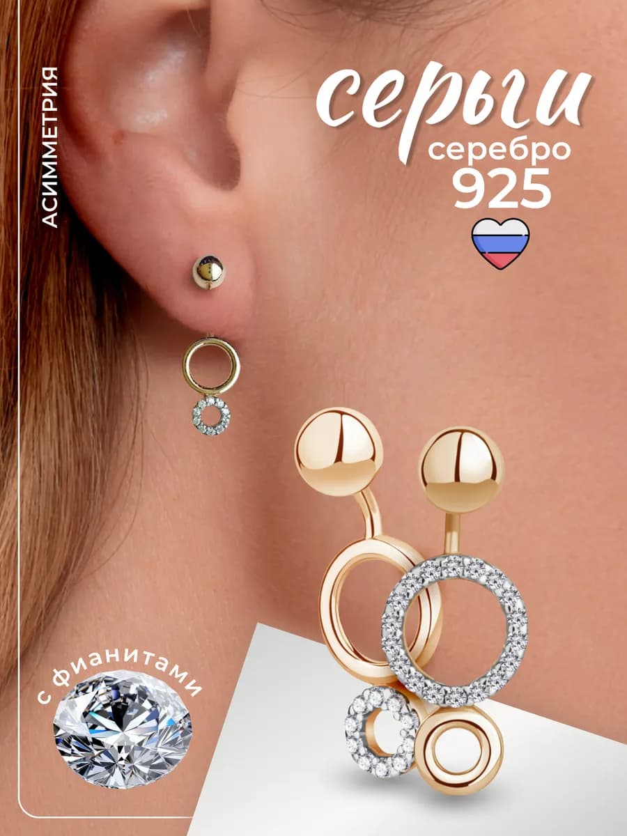 Ювелирные серьги с фианитами