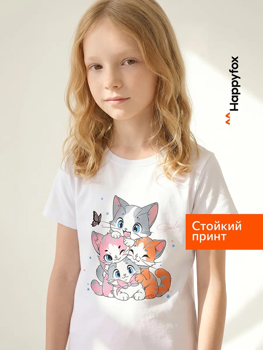 Футболка с принтом детская хлопковая