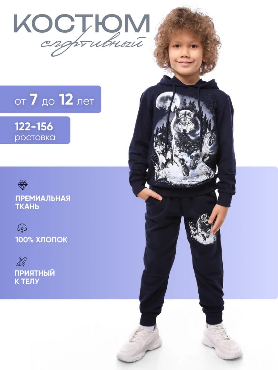 Спортивный костюм для мальчика с капюшоном