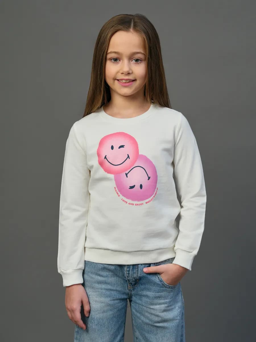 Толстовка свитшот без начеса с принтом - фото 1