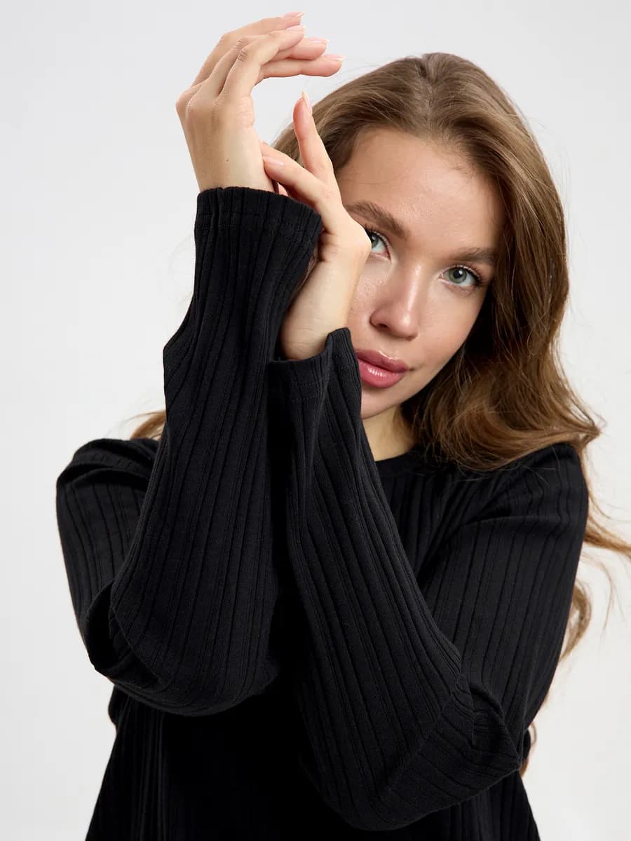 Домашний костюм с брюками лапша в рубчик