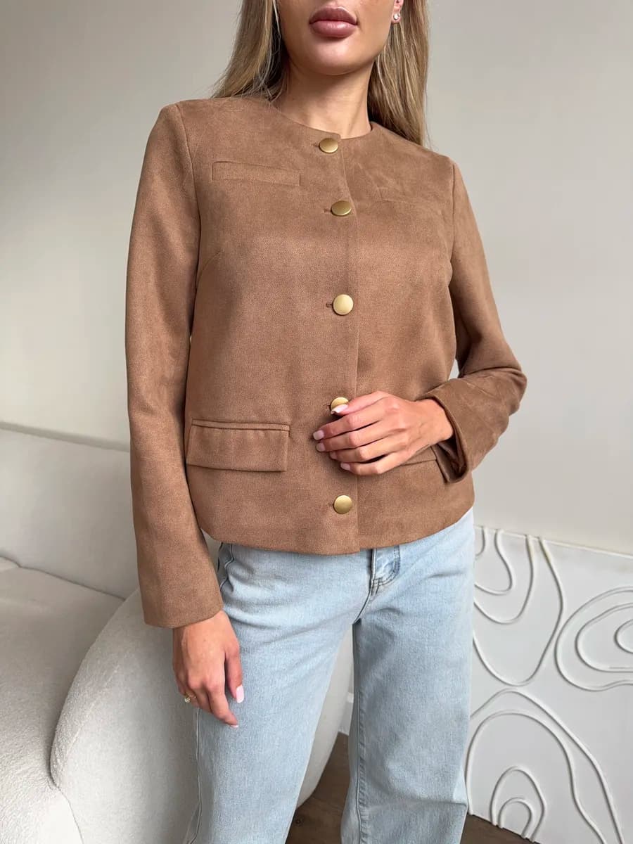 Твидовый жакет укороченный