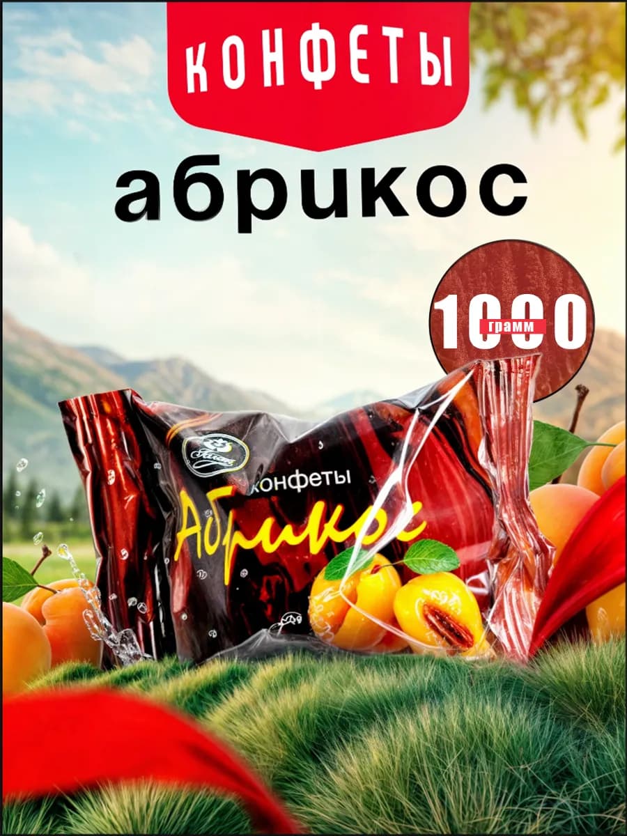 Конфеты Абрикос, 1000 гр