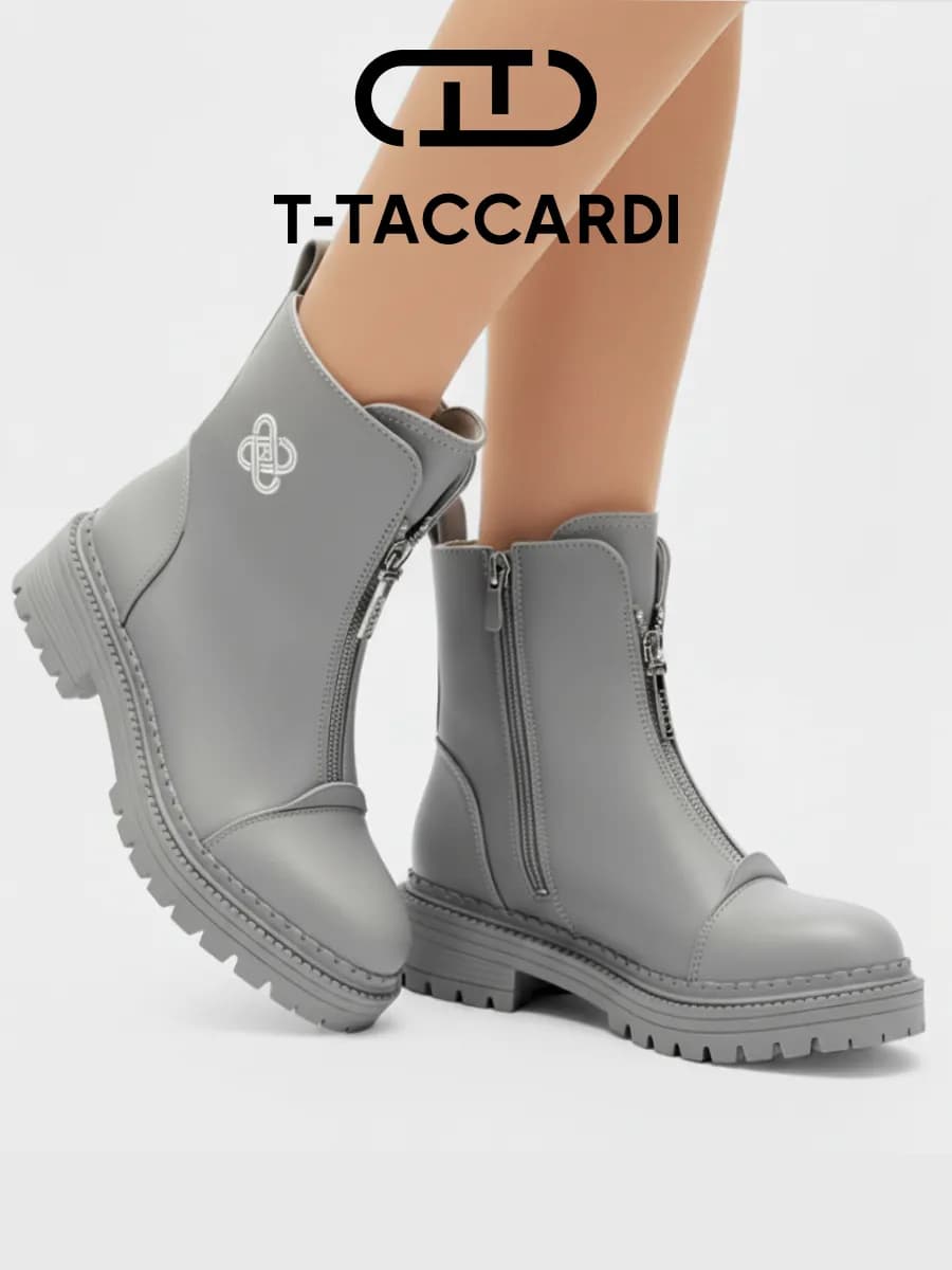 Ботинки женские демисезонные на платформе серые