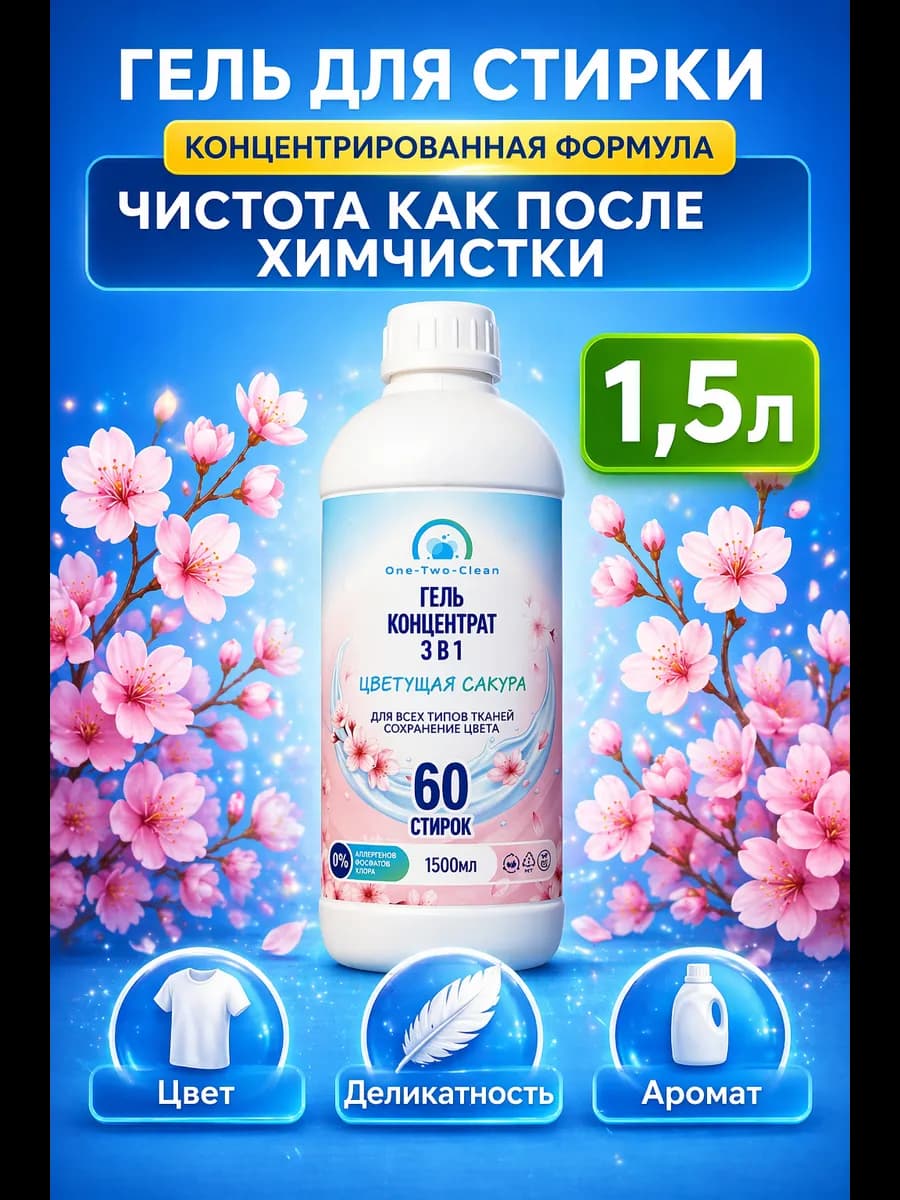 Гель для стирки 1,5л парфюмированный концентрат автомат