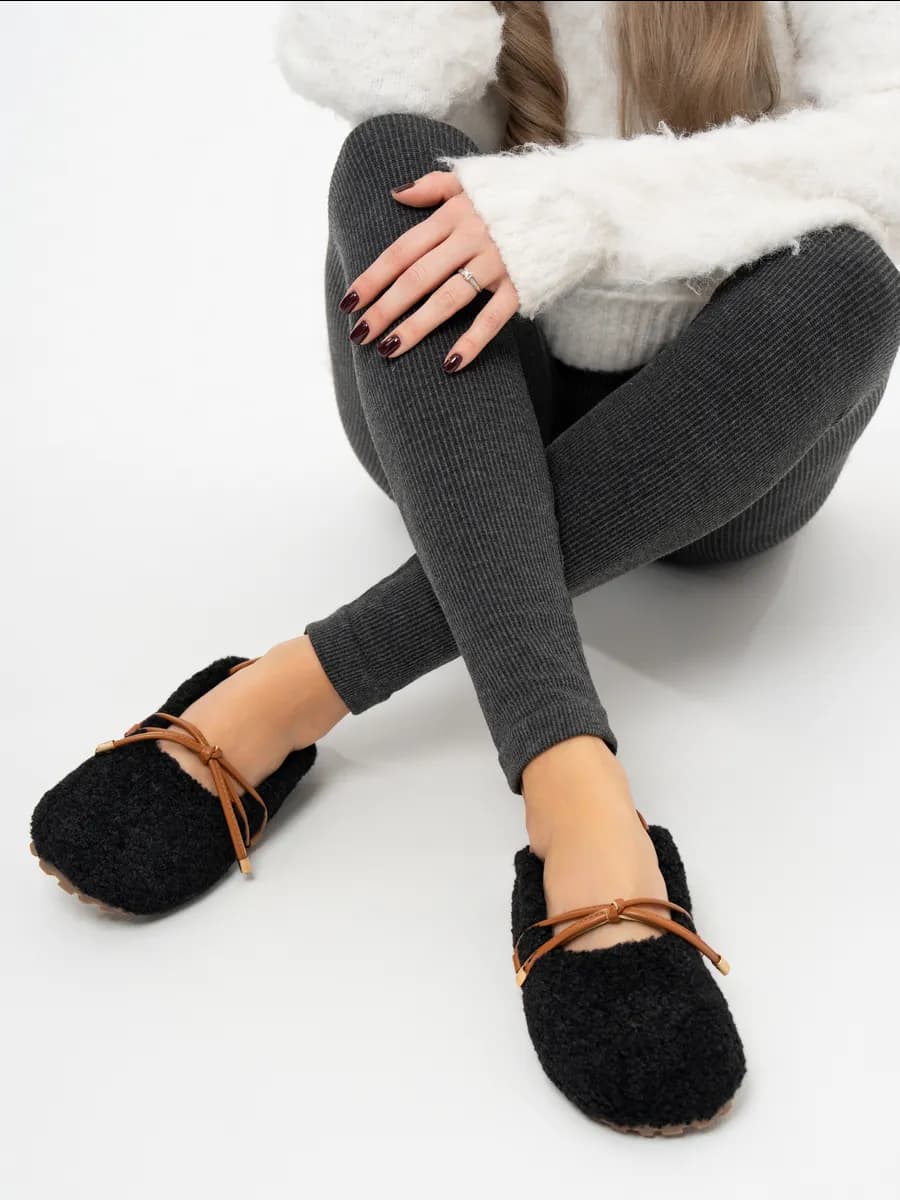 Балетки меховые тедди