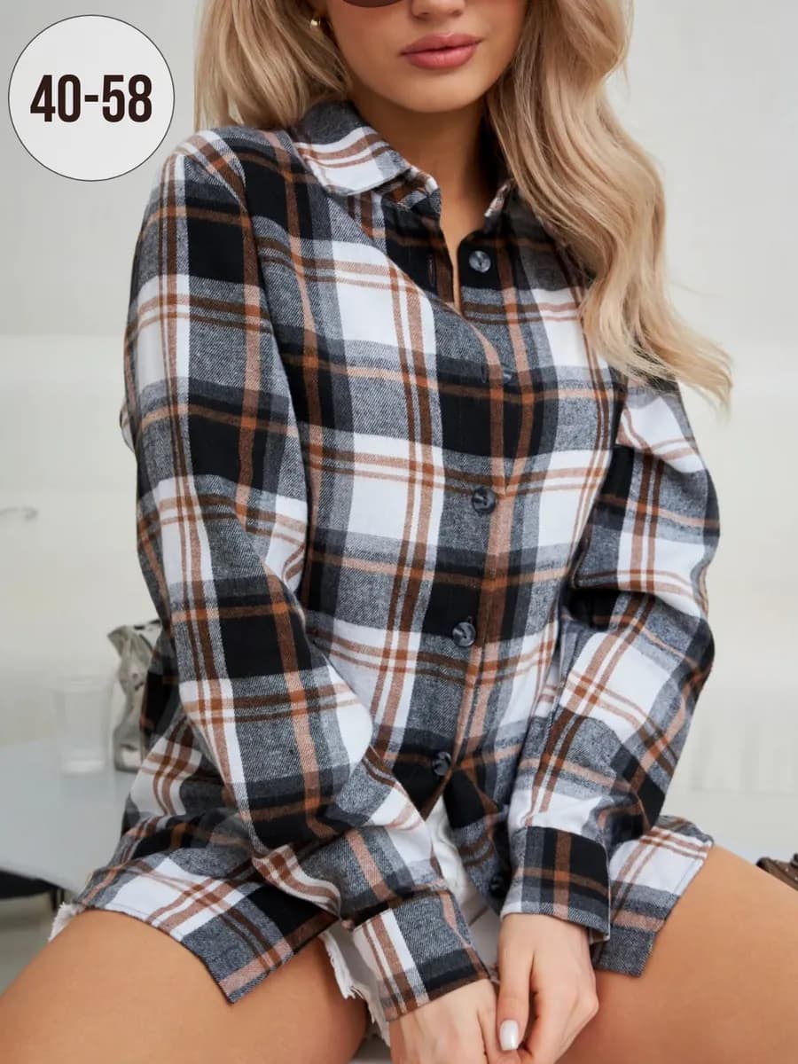 Рубашка в клетку оверсайз
