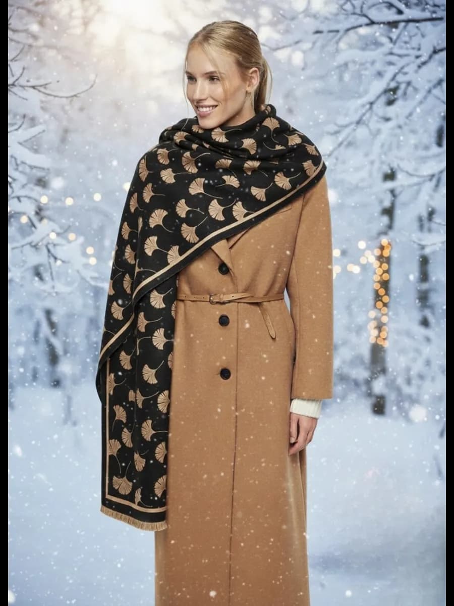 Палантин кашемир теплый