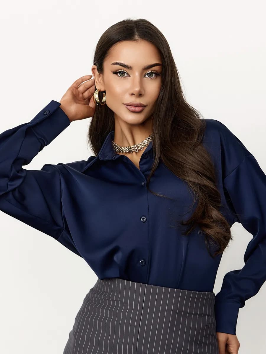 Рубашка синяя блузка