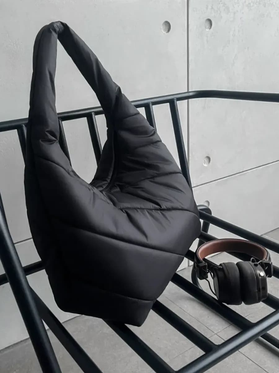 Сумка дутая стеганая большая - фото 1