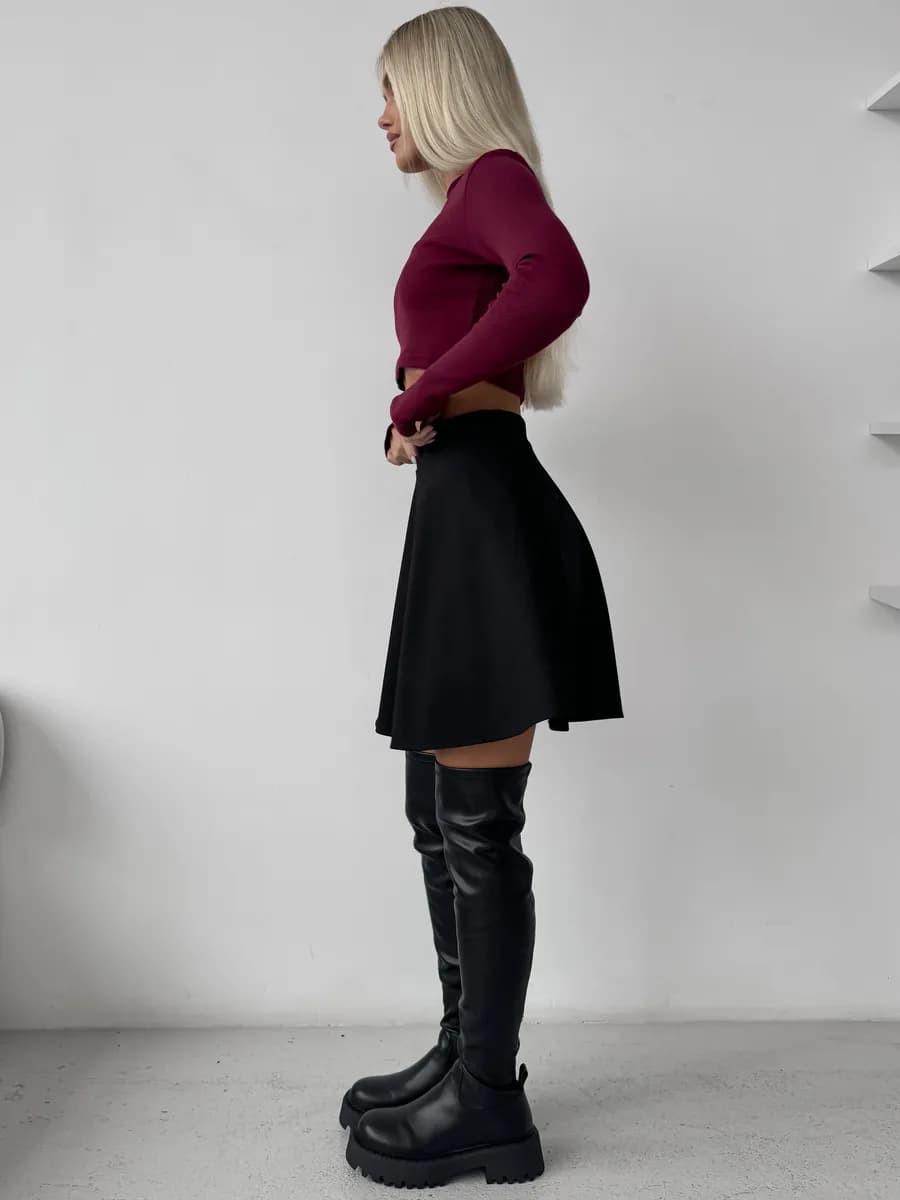 Юбка полусолнце трикотажная плотная