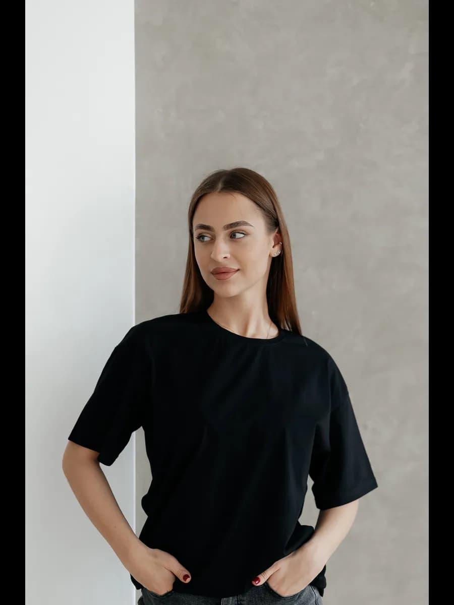 Футболка базовая однотонная оверсайз
