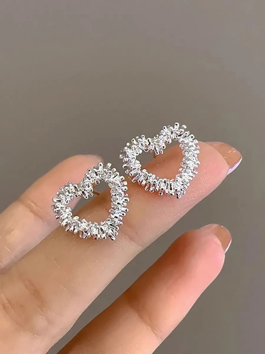 Серьги сердечки для подростков бижутерия