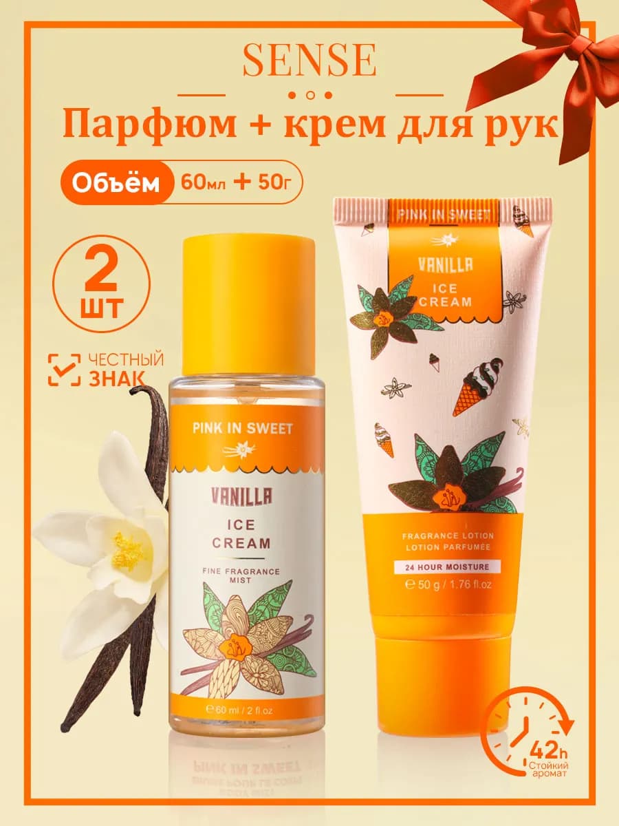 Парфюмерно-кремовый набор с ароматом ванильного мороженого