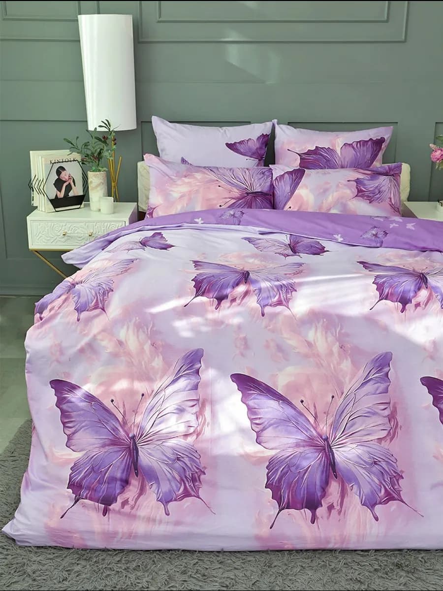 Постельное белье 2 спальное с европростыней хлопок 100%