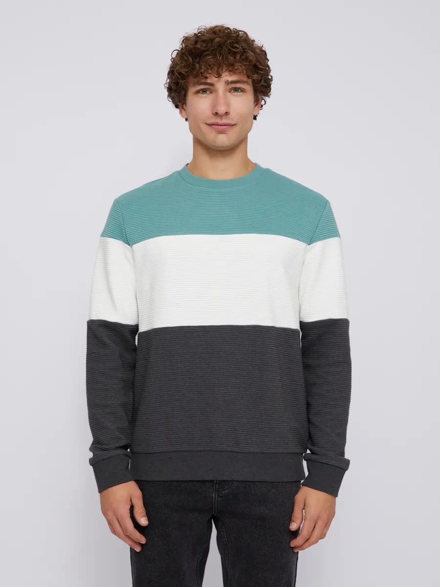 Мужской трикотажный свитшот колор блок