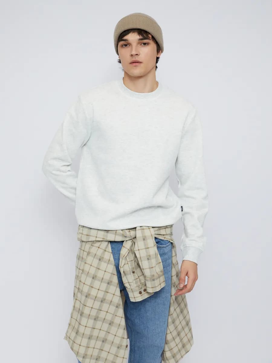 Мужской свитшот прямого кроя с начёсом