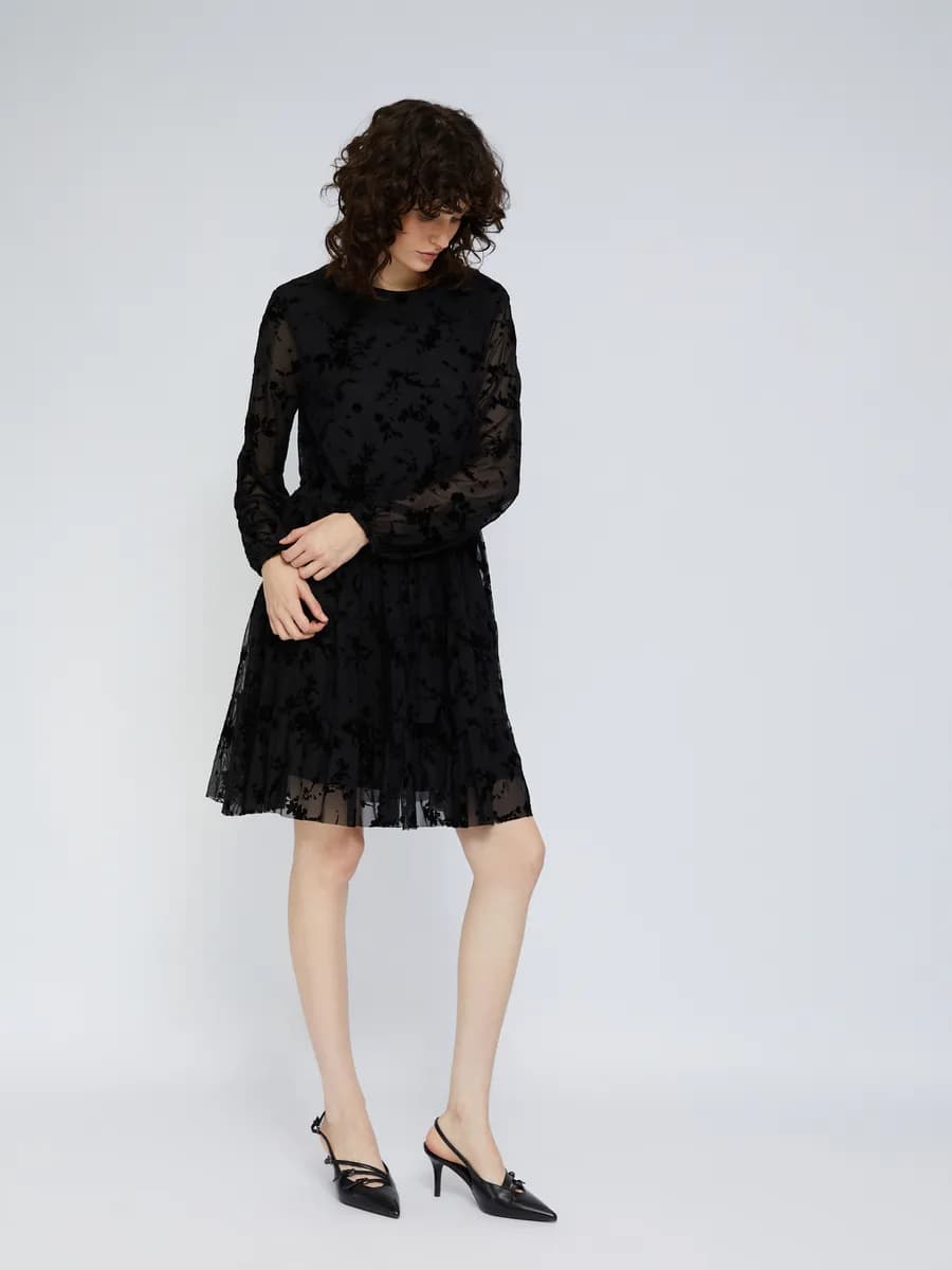 Женское ярусное платье мини на кулиске