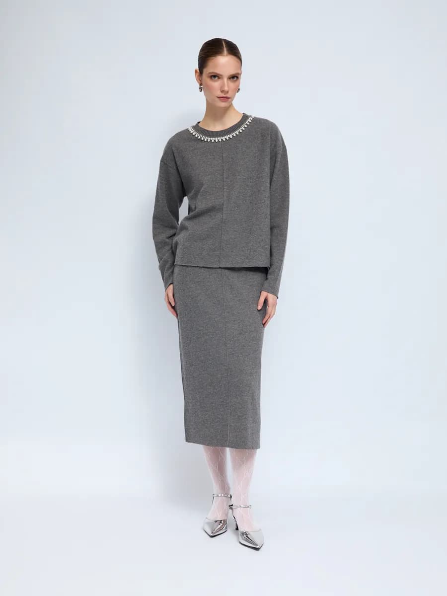 Женская трикотажная юбка прямая