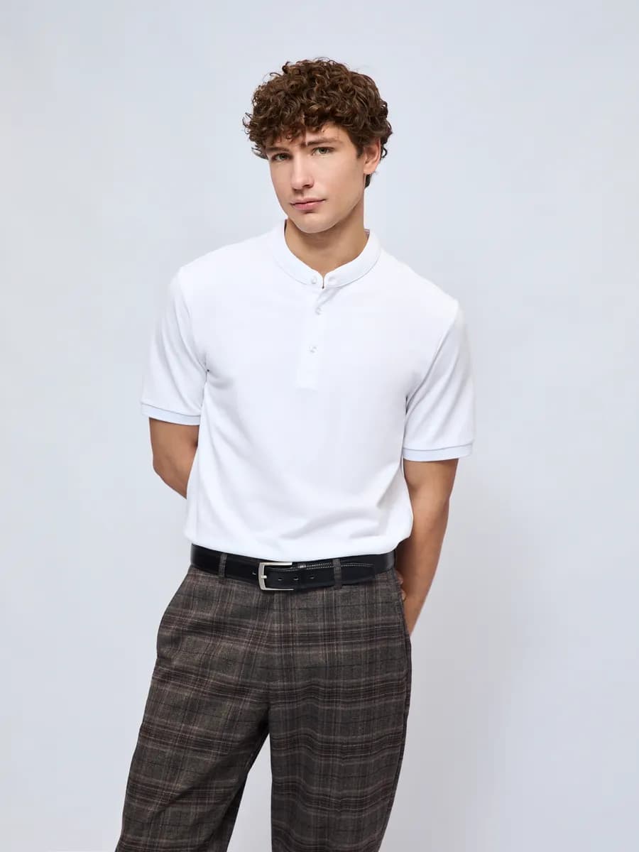 Мужская футболка поло воротник-стойка