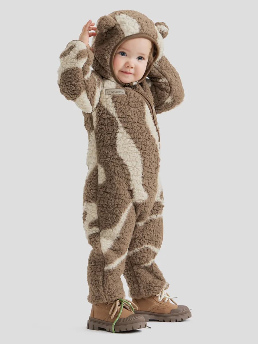 Комбинезон детский флисовый с капюшоном и ушками