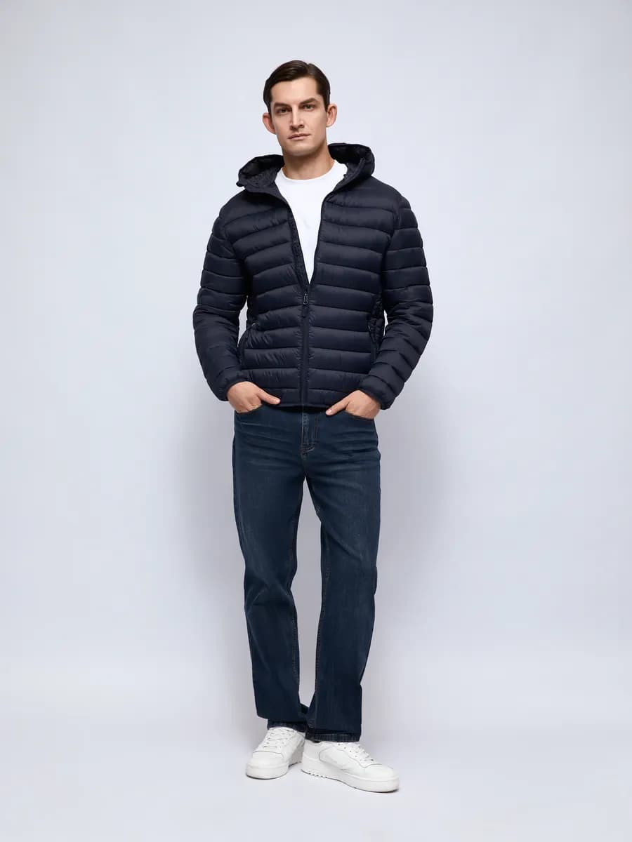 Утеплённая мужская куртка с капюшоном