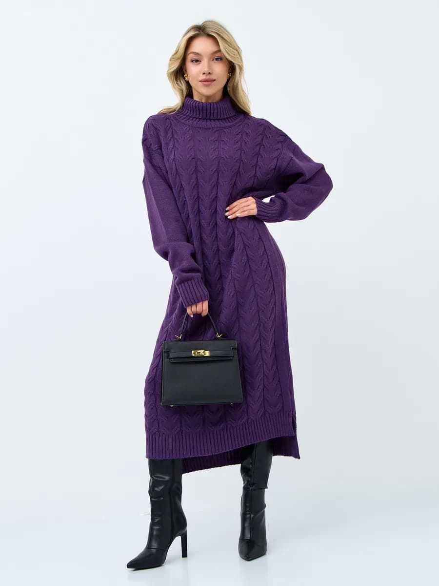 Вязаное платье свитер шерстяное