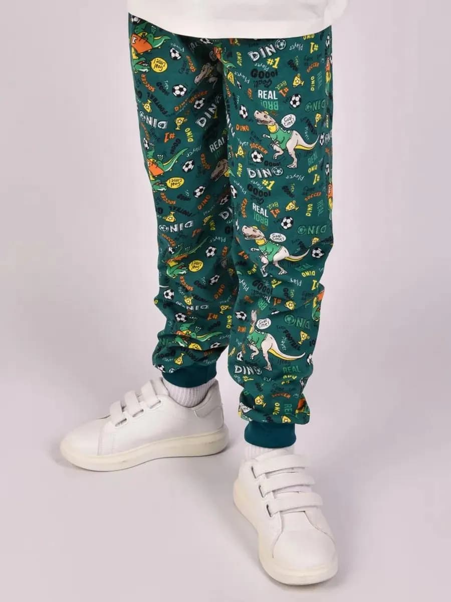 Брюки домашние трикотажные с манжетами в садик