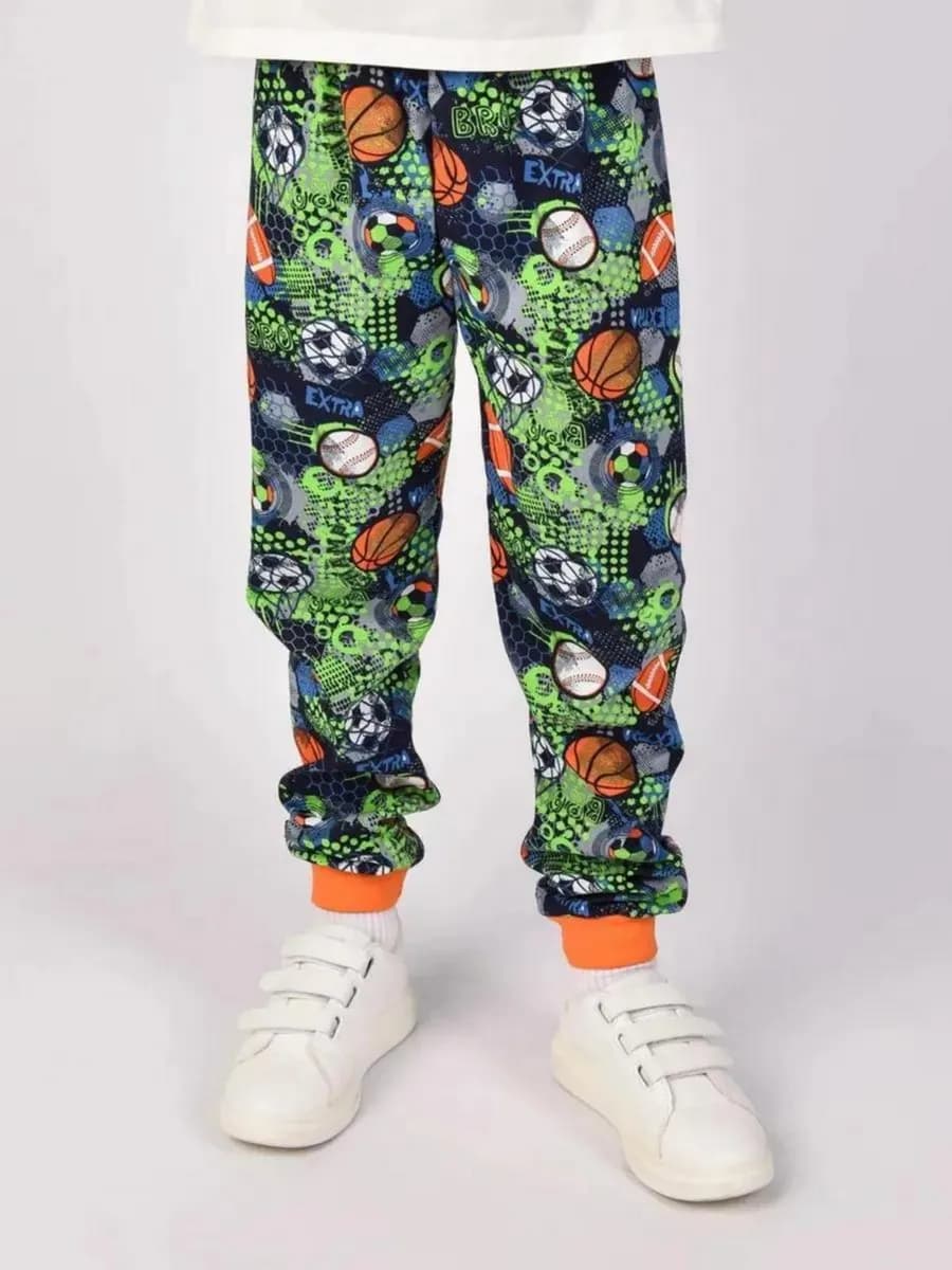 Брюки домашние трикотажные с манжетами в садик