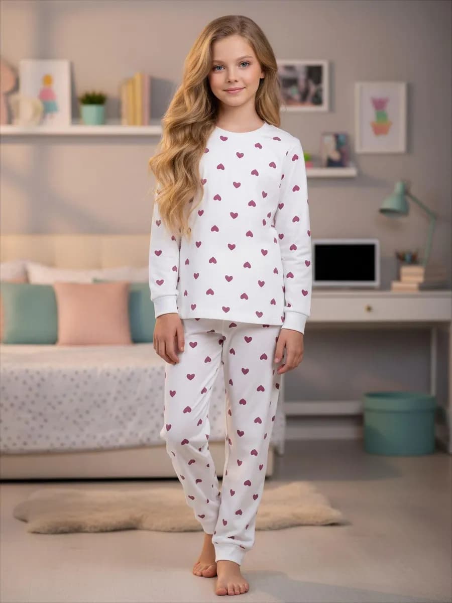 Пижама детская для девочки со штанами - фото 1