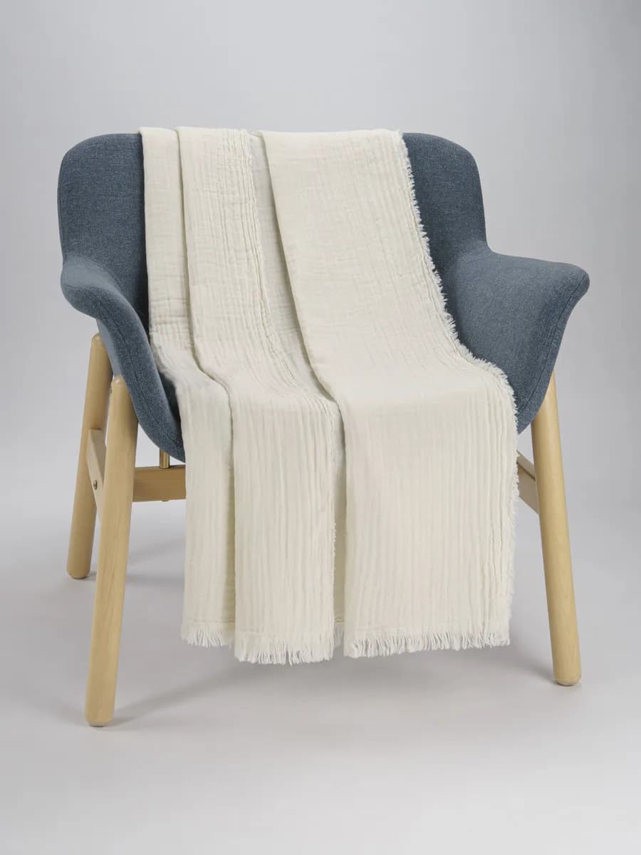 Плед Berezina 150х200, 100% хлопок, муслин, экрю