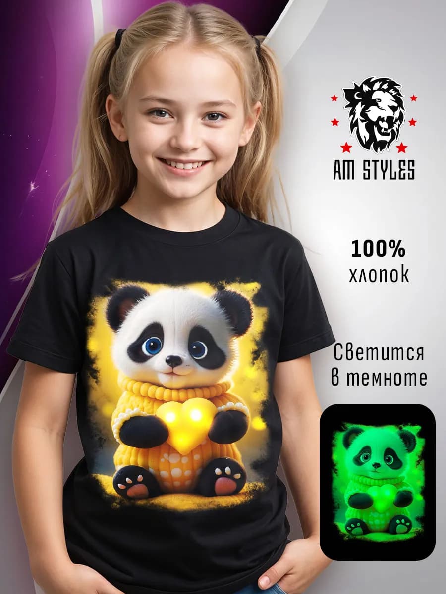 Футболка детская с принтом панда