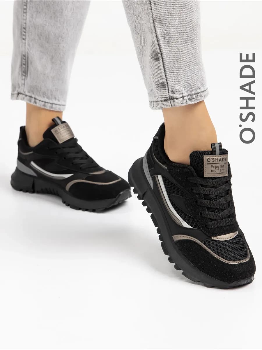 Кроссовки женские черные - фото 1