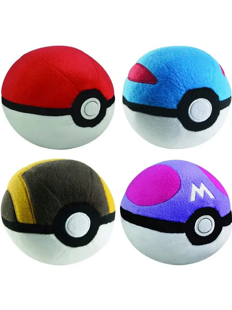 Покебол Pokeball Мягкая плюшевая игрушка для детей 4 шт - фото 1