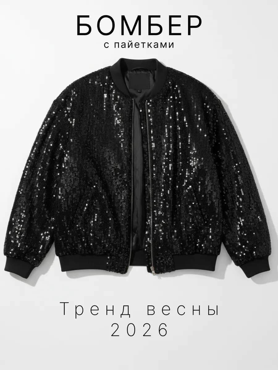 Бомбер с пайетками как из Pinterest