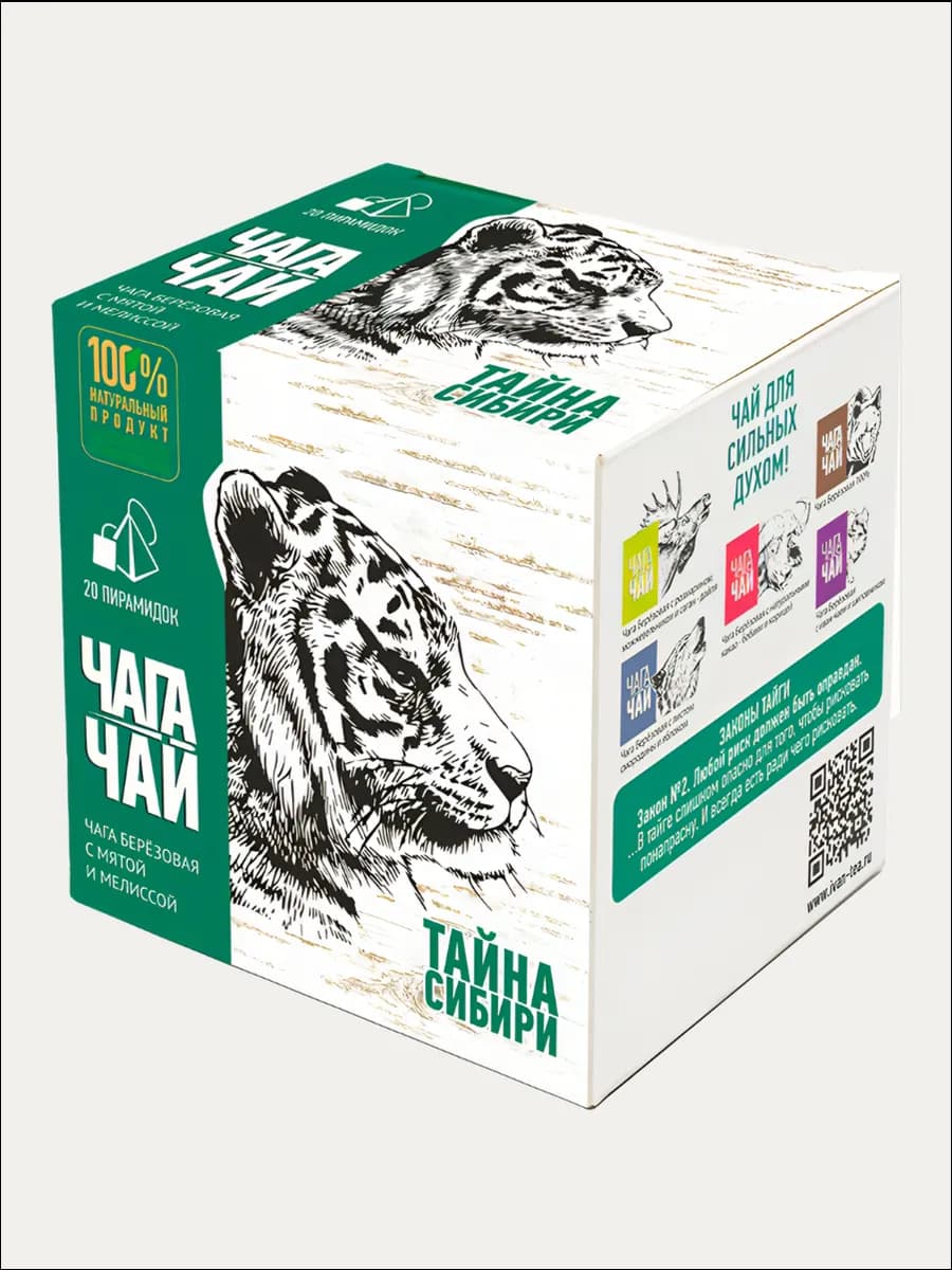 Чага березовая с мятой 20 пирамидок