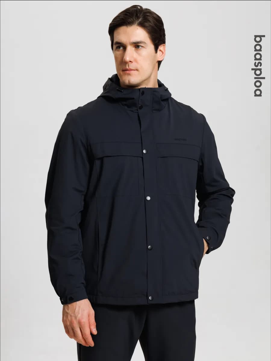 Ветровка осенняя с капюшоном куртка тонкая с флисом