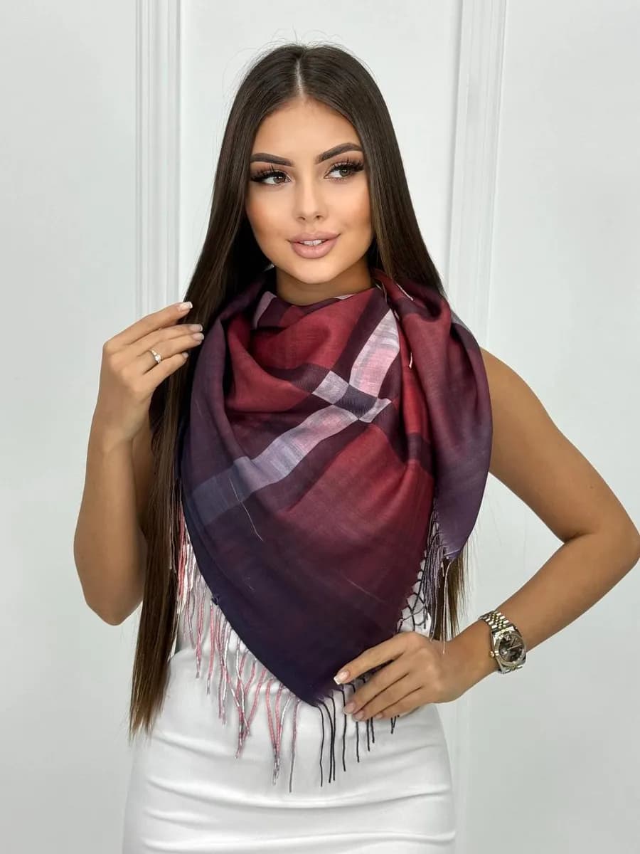 Платок кашемировый в клетку