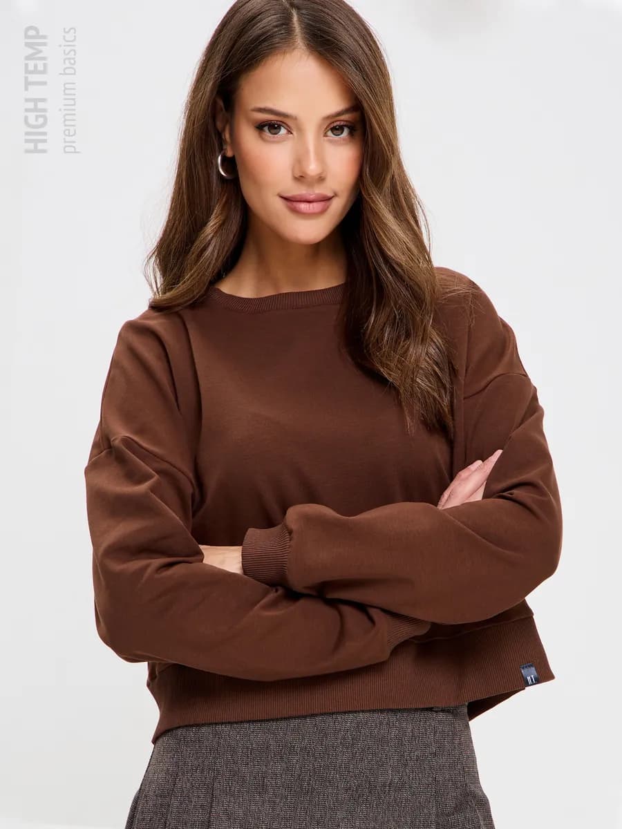 Укороченный кроп-свитшот оверсайз