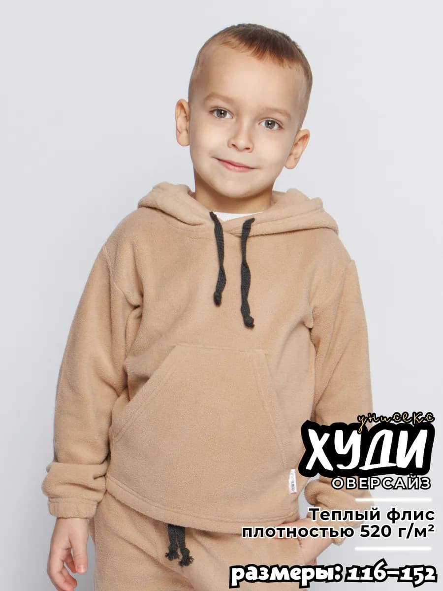 Худи флисовая толстовка для спорта и отдыха утепленная тедди