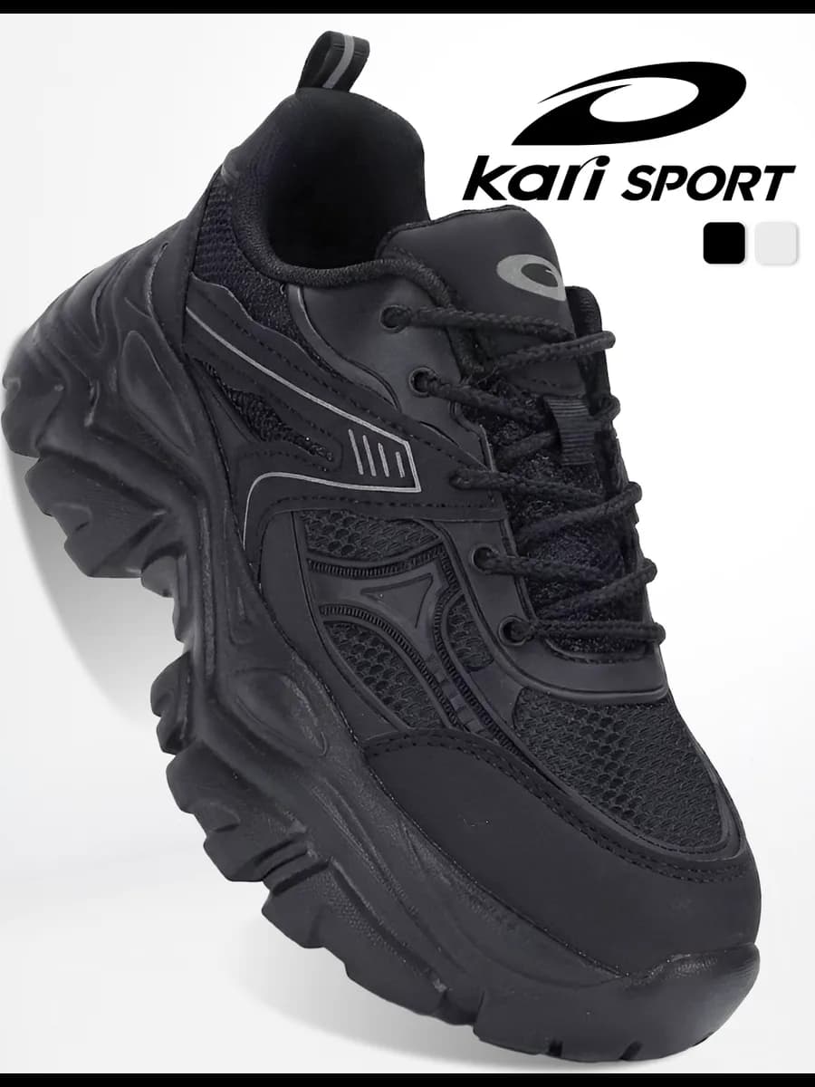 Кроссовки женские черные на высокой подошве дышащие