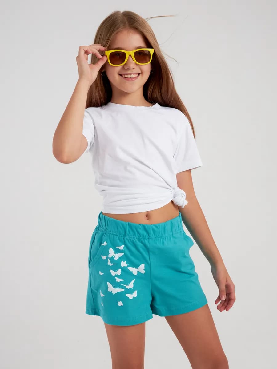 Шорты детские трикотажные для девочек в сад, для дома