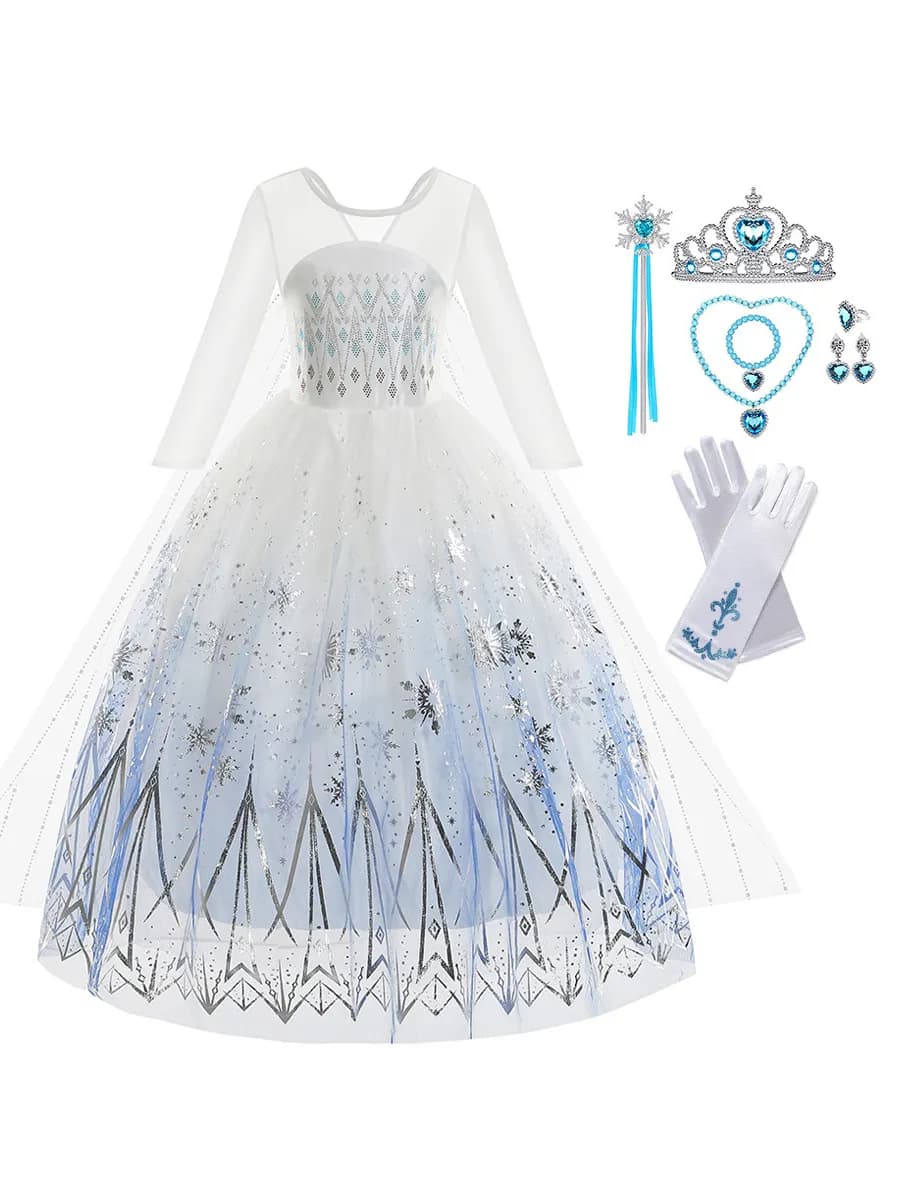 Платье Эльзы Карнавальный костюм новогоднее Одежда принцессы