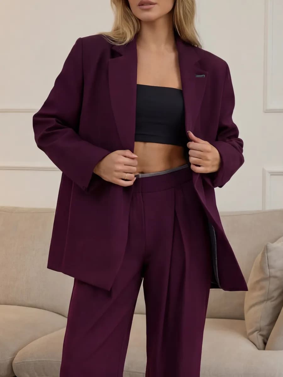 костюм брючный деловой оверсайз двойка