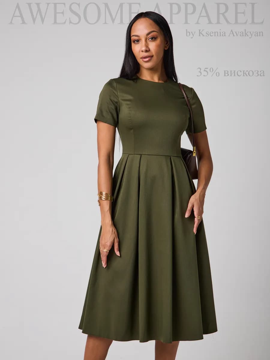 Платье для праздника вечернее зеленое - фото 1