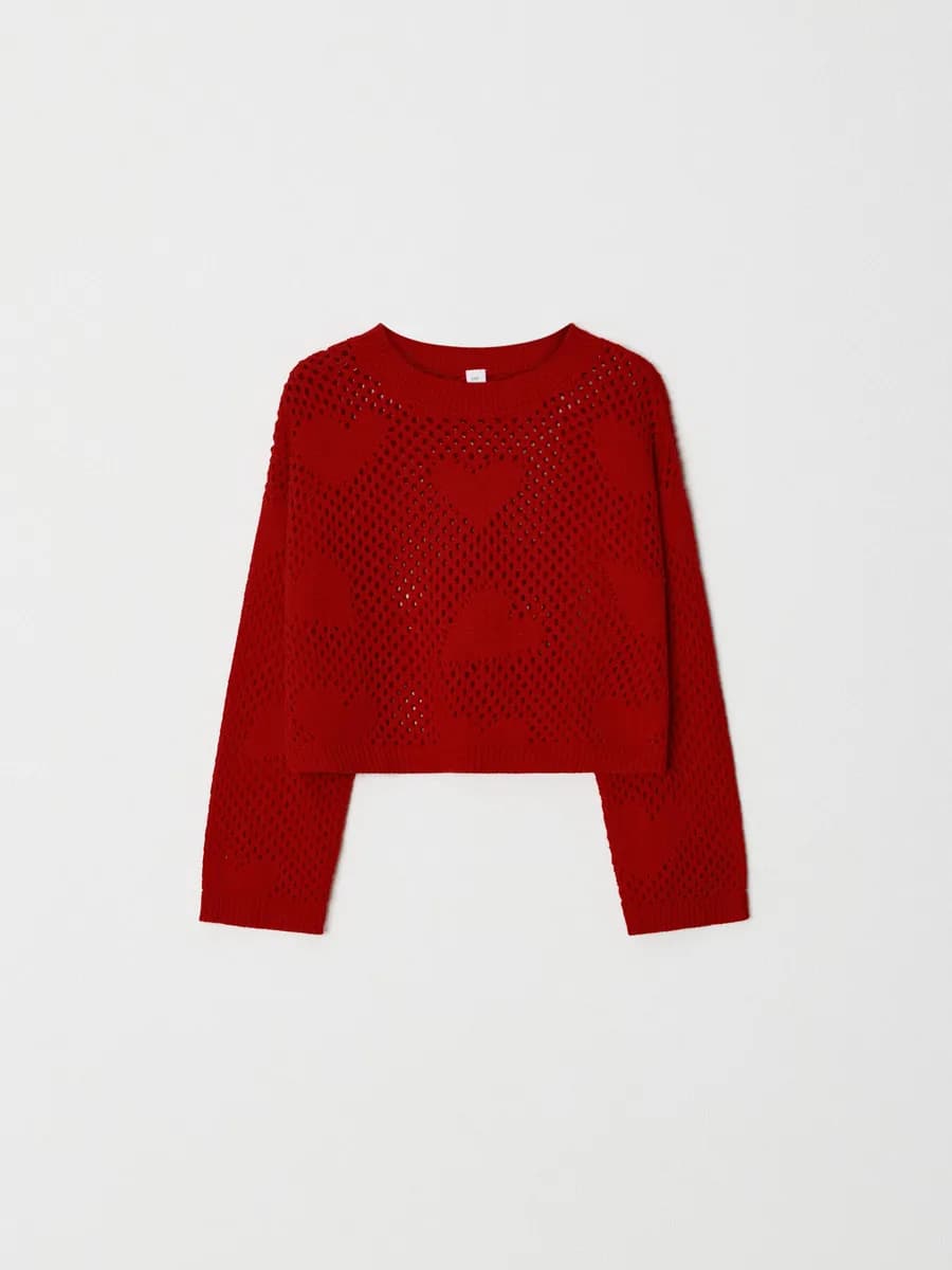 Джемпер сетка ажурной вязки хлопковый