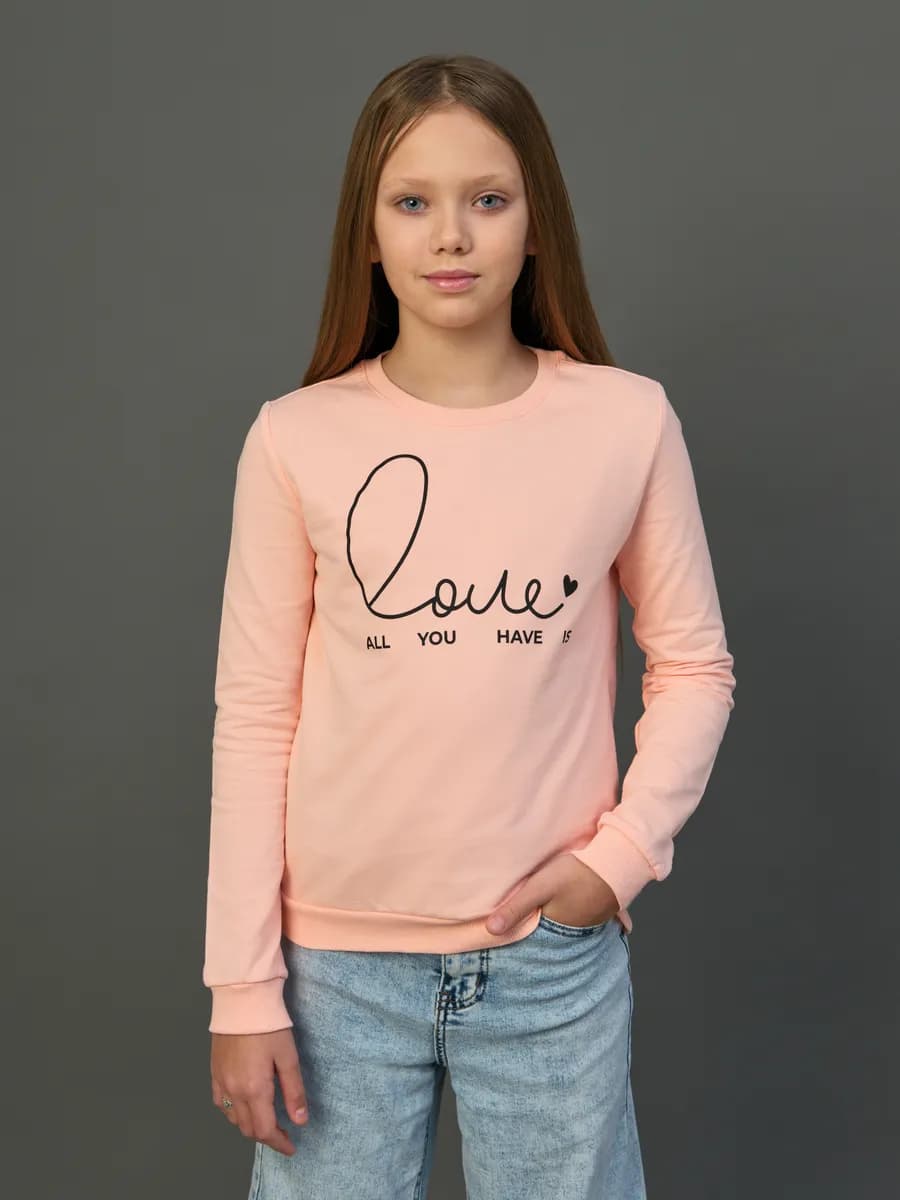 Толстовка свитшот без начеса с принтом