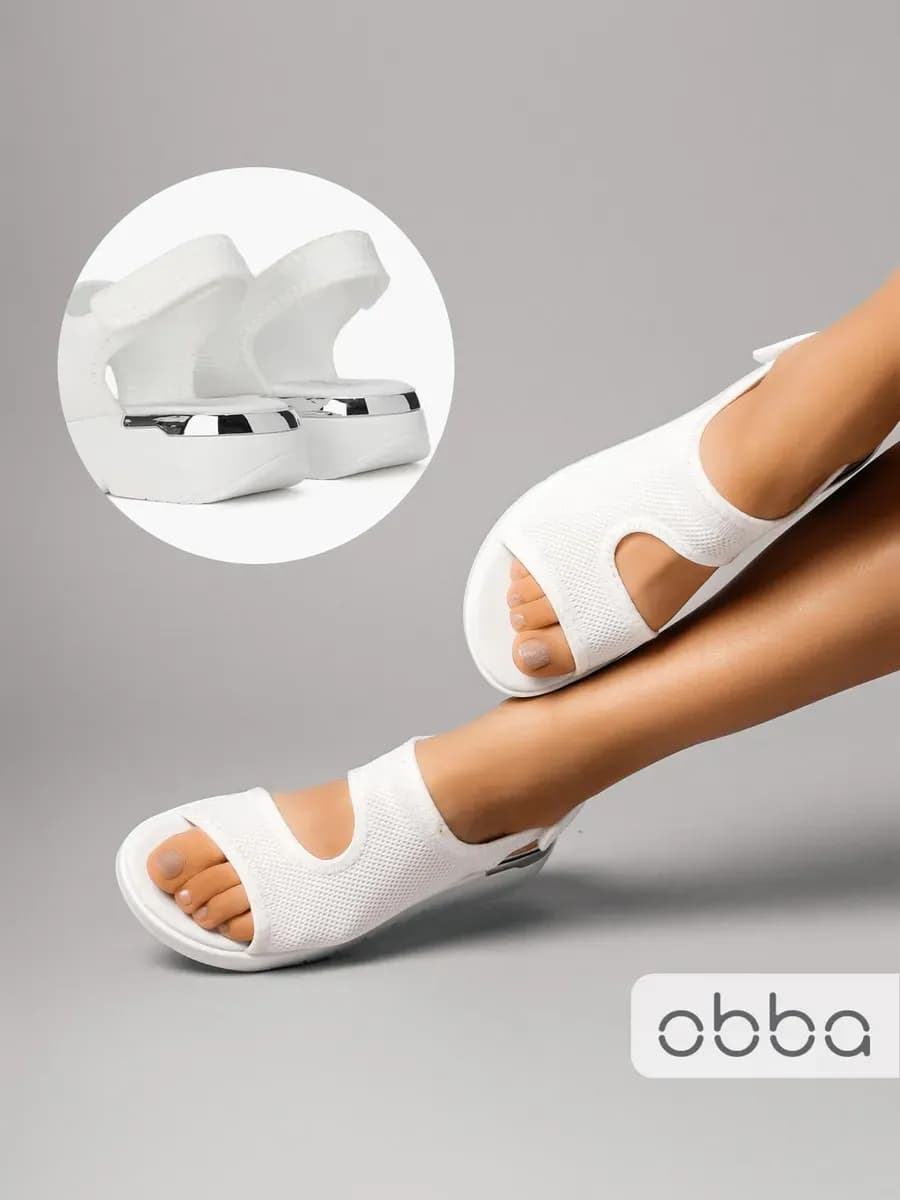 Текстильные босоножки на толстой подошве